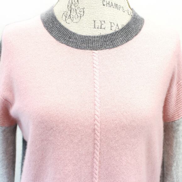 Splendid 2-ply 100% cashmere colorblock soft sweater slits Small - Picture 3 of 7